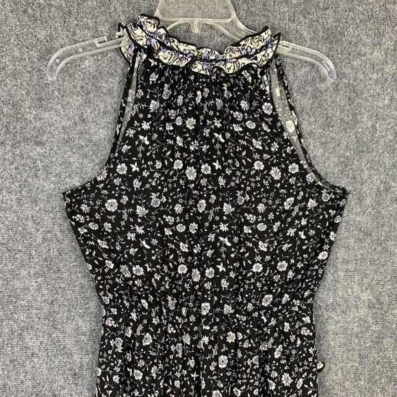 Knox Rose Maxi Boho Gypsy Dress Ruffles Tie & Tassel Black White Sz M - Picture 7 of 10